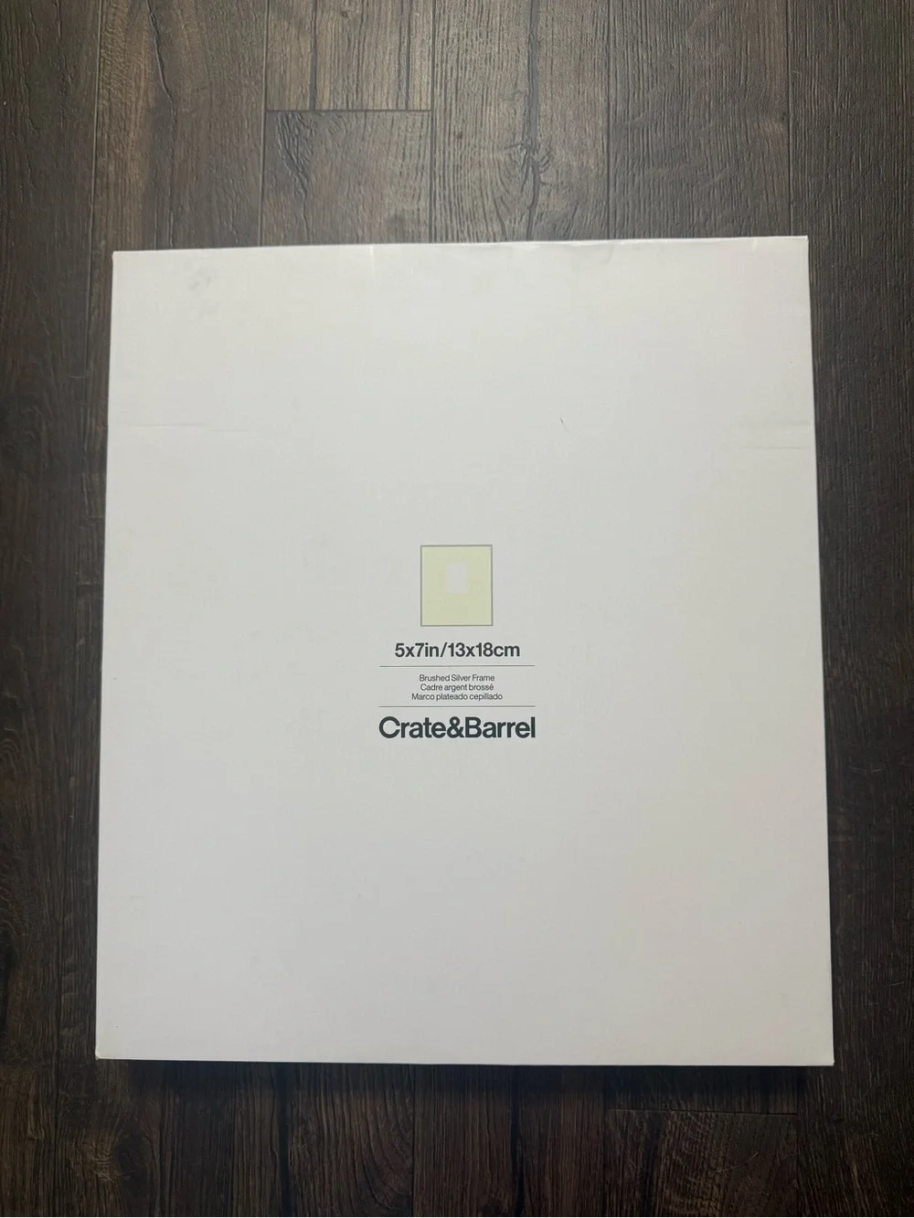 Crate & Barrel Brushed Silver Metal Picture Frame
